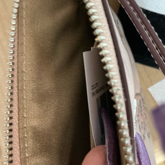 Coach Blush Butterfly Rivets Corner Zip Wristlet plus a Pop Mart lil’ Monster - Picture 10 of 15